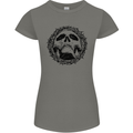 A Skull in Thorns Gothic Christ Jesus Womens Petite Cut T-Shirt Charcoal