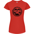 A Skull in Thorns Gothic Christ Jesus Womens Petite Cut T-Shirt Red
