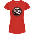 A Skull in Thorns Gothic Christ Jesus Womens Petite Cut T-Shirt Red
