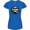 A Skull in Thorns Gothic Christ Jesus Womens Petite Cut T-Shirt Royal Blue