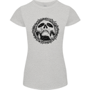 A Skull in Thorns Gothic Christ Jesus Womens Petite Cut T-Shirt Sports Grey