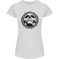 A Skull in Thorns Gothic Christ Jesus Womens Petite Cut T-Shirt White