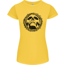 A Skull in Thorns Gothic Christ Jesus Womens Petite Cut T-Shirt Yellow