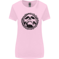 A Skull in Thorns Gothic Christ Jesus Womens Wider Cut T-Shirt Light Pink