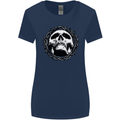 A Skull in Thorns Gothic Christ Jesus Womens Wider Cut T-Shirt Navy Blue