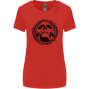 A Skull in Thorns Gothic Christ Jesus Womens Wider Cut T-Shirt Red