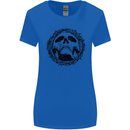 A Skull in Thorns Gothic Christ Jesus Womens Wider Cut T-Shirt Royal Blue