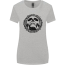 A Skull in Thorns Gothic Christ Jesus Womens Wider Cut T-Shirt Sports Grey