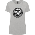 A Skull in Thorns Gothic Christ Jesus Womens Wider Cut T-Shirt Sports Grey
