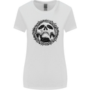 A Skull in Thorns Gothic Christ Jesus Womens Wider Cut T-Shirt White