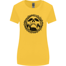 A Skull in Thorns Gothic Christ Jesus Womens Wider Cut T-Shirt Yellow