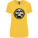 A Skull in Thorns Gothic Christ Jesus Womens Wider Cut T-Shirt Yellow