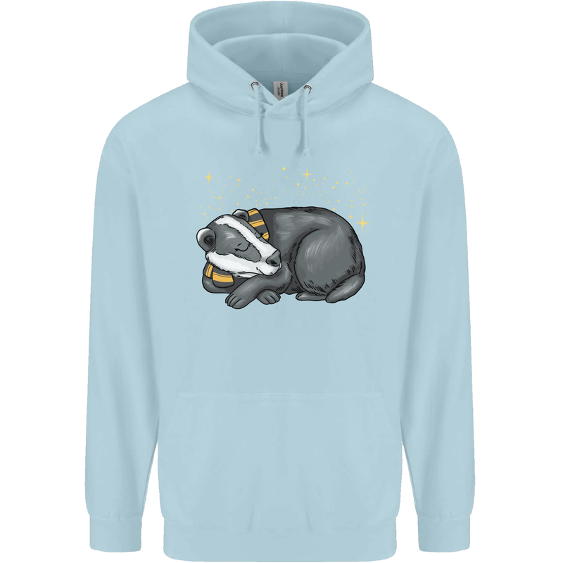 A Sleeping Badger Childrens Kids Hoodie Light Blue