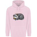 A Sleeping Badger Childrens Kids Hoodie Light Pink