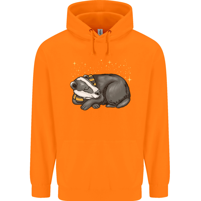 A Sleeping Badger Childrens Kids Hoodie Orange