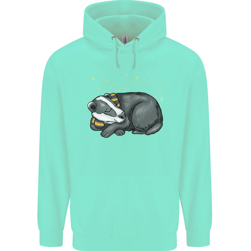 A Sleeping Badger Childrens Kids Hoodie Peppermint