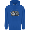 A Sleeping Badger Childrens Kids Hoodie Royal Blue