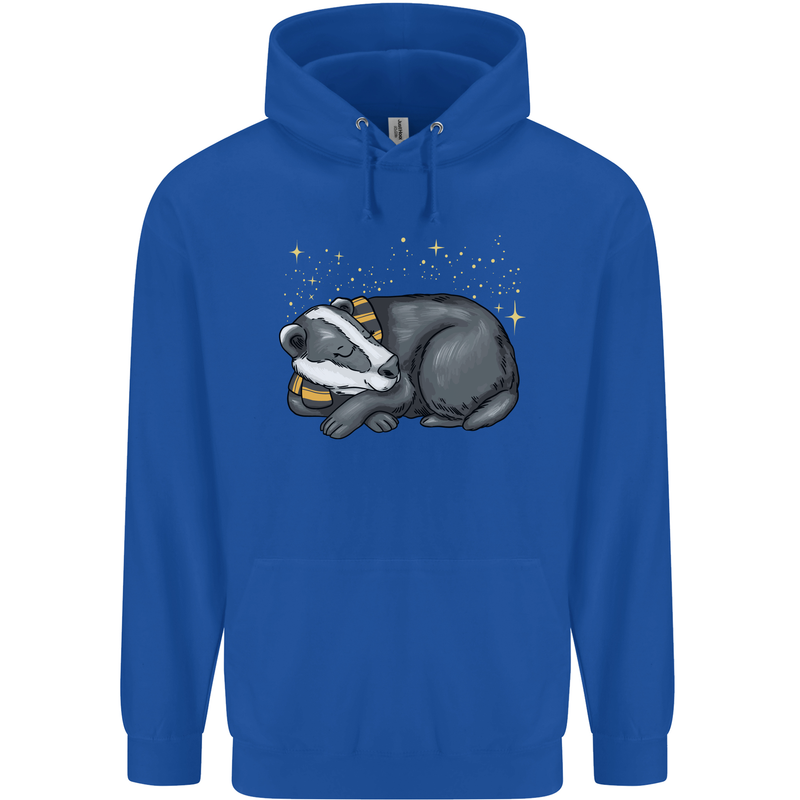 A Sleeping Badger Childrens Kids Hoodie Royal Blue