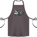 A Sleeping Badger Cotton Apron 100% Organic Dark Grey