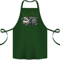 A Sleeping Badger Cotton Apron 100% Organic Forest Green