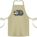 A Sleeping Badger Cotton Apron 100% Organic Khaki
