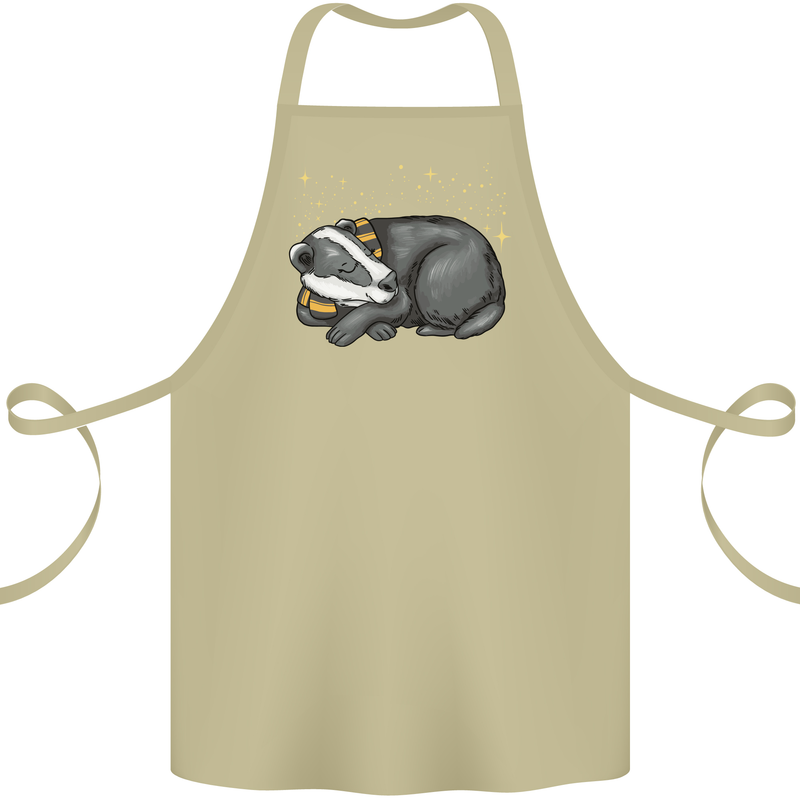A Sleeping Badger Cotton Apron 100% Organic Khaki