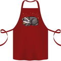 A Sleeping Badger Cotton Apron 100% Organic Maroon