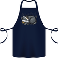 A Sleeping Badger Cotton Apron 100% Organic Navy Blue