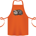 A Sleeping Badger Cotton Apron 100% Organic Orange