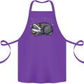 A Sleeping Badger Cotton Apron 100% Organic Purple