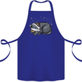A Sleeping Badger Cotton Apron 100% Organic Royal Blue