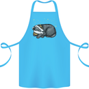 A Sleeping Badger Cotton Apron 100% Organic Turquoise