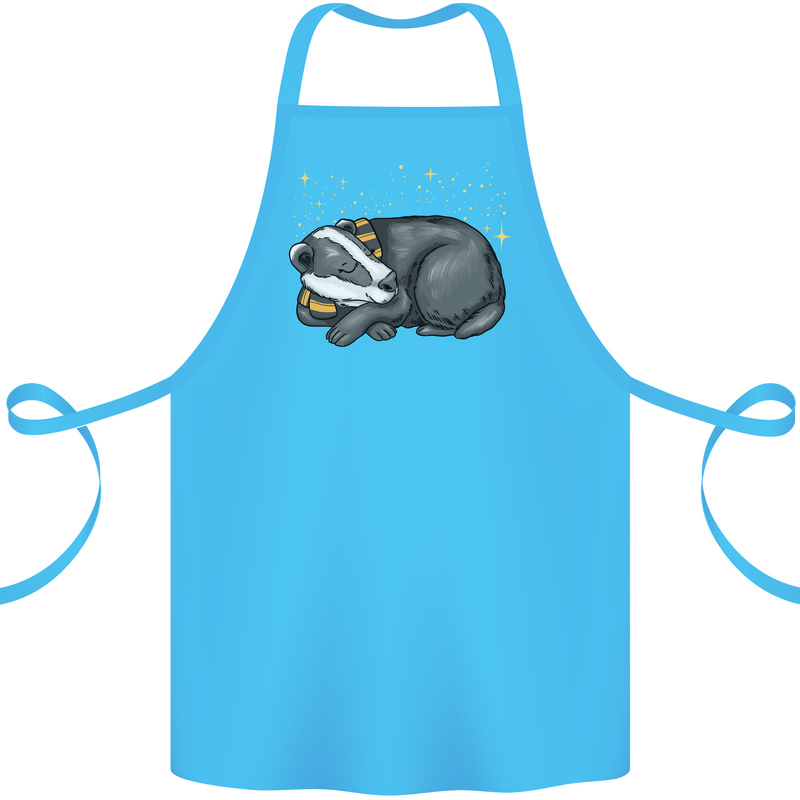 A Sleeping Badger Cotton Apron 100% Organic Turquoise