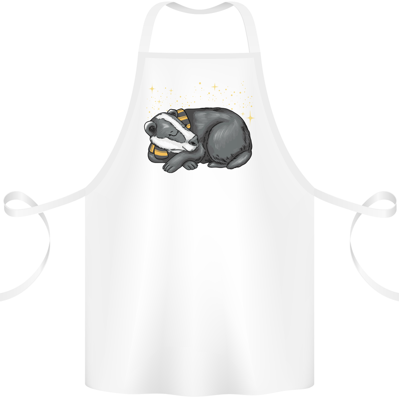 A Sleeping Badger Cotton Apron 100% Organic White