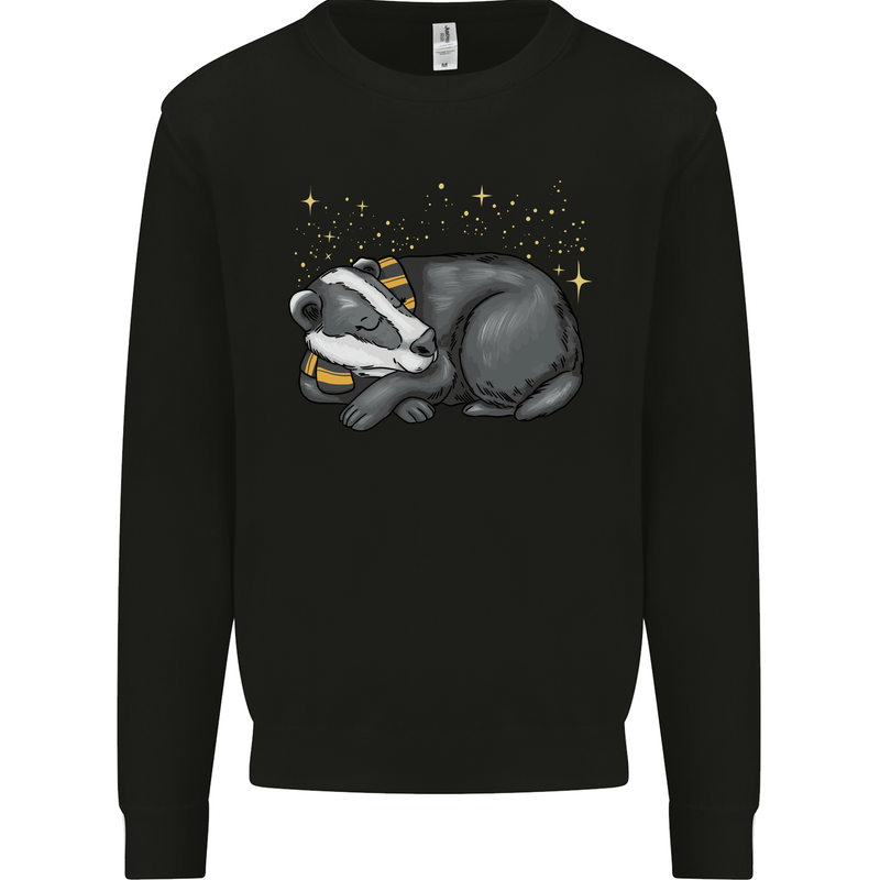 A Sleeping Badger Kids Sweatshirt Jumper Black
