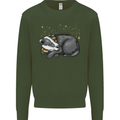 A Sleeping Badger Kids Sweatshirt Jumper Forest Green