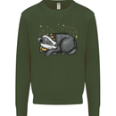 A Sleeping Badger Kids Sweatshirt Jumper Forest Green