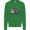 A Sleeping Badger Kids Sweatshirt Jumper Irish Green