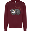 A Sleeping Badger Kids Sweatshirt Jumper Maroon