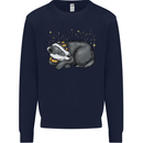 A Sleeping Badger Kids Sweatshirt Jumper Navy Blue
