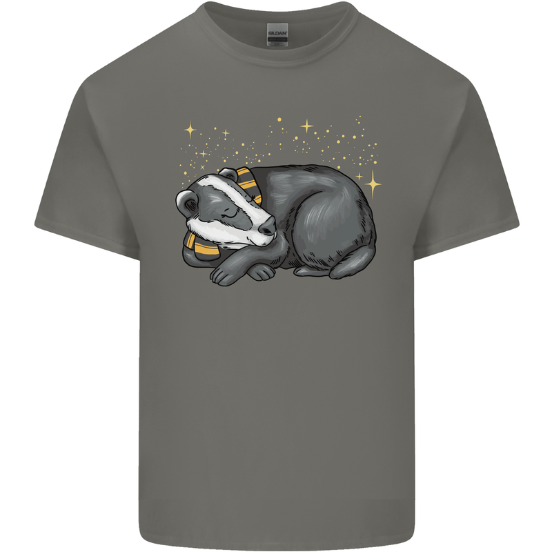 A Sleeping Badger Kids T-Shirt Childrens Charcoal