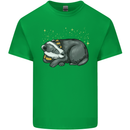 A Sleeping Badger Kids T-Shirt Childrens Irish Green