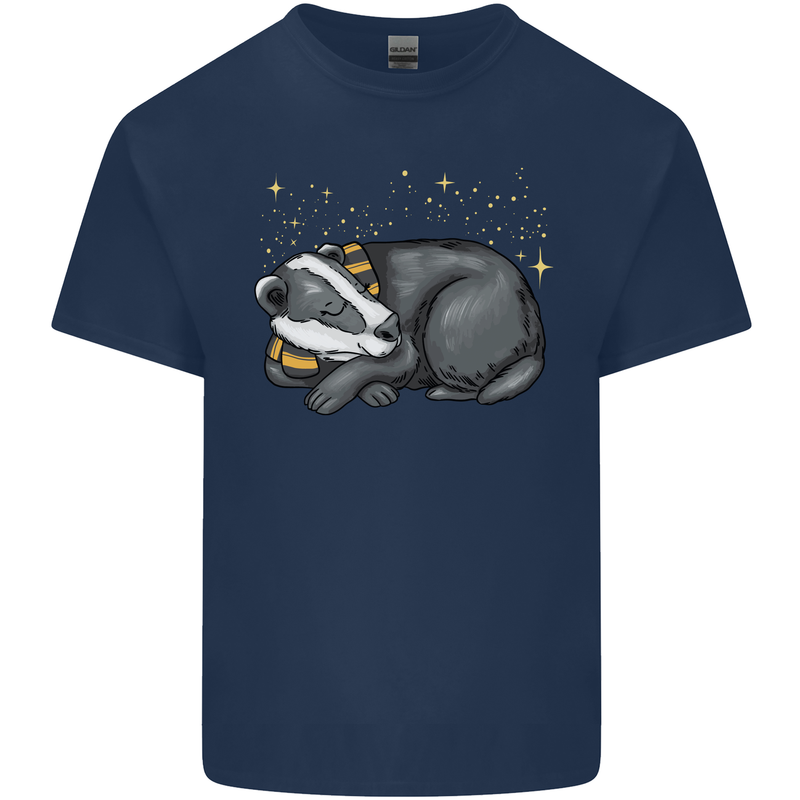 A Sleeping Badger Kids T-Shirt Childrens Navy Blue