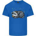 A Sleeping Badger Kids T-Shirt Childrens Royal Blue