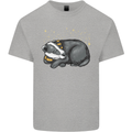 A Sleeping Badger Kids T-Shirt Childrens Sports Grey