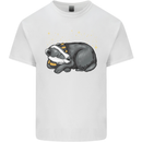 A Sleeping Badger Kids T-Shirt Childrens White