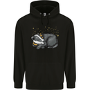A Sleeping Badger Mens 80% Cotton Hoodie Black