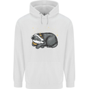 A Sleeping Badger Mens 80% Cotton Hoodie White