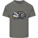 A Sleeping Badger Mens Cotton T-Shirt Tee Top Charcoal