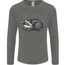 A Sleeping Badger Mens Long Sleeve T-Shirt Charcoal